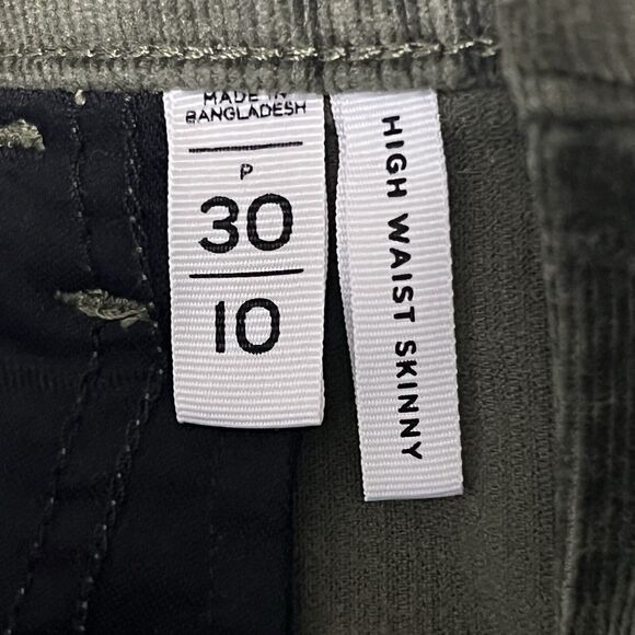 LOFT High Waist Skinny Corduroy Pants Women's 10 Green Stretch Cotton - Picture 4 of 15